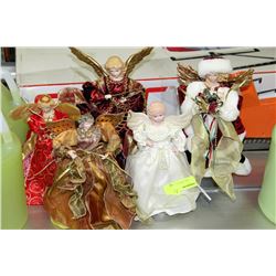 COLLECTION OF 5 ANGEL ORNAMENTS