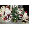 Image 1 : COLLECTION OF 4 SANTA ORNAMENTS & 1 TREE