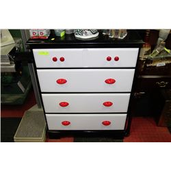 4-DRAWER BLACK&WHITE DRESSER