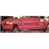 Image 1 : ANTIQUE BURGUNDY COUCH (78") AND CHAIR (36")