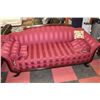 Image 2 : ANTIQUE BURGUNDY COUCH (78") AND CHAIR (36")