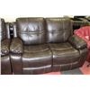 Image 2 : NEW BROWN LEATHERETTE RECLINING SOFA & LOVE SEAT
