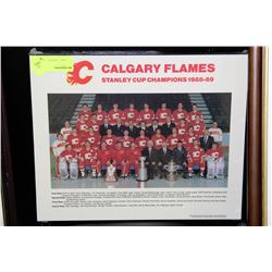 CALGARY FLAMES 1988-89 TEAM WALL PLAQUE