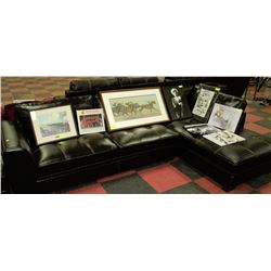 NEW DARK BROWN LEATHERETTE "L SHAPED" SECTIONAL