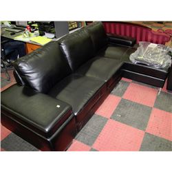 NEW BLACK LEATHERETTE & CHROME "L SHAPED"