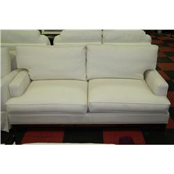 WHITE FABRIC SOFA 77"