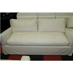 WHITE FABRIC LOVE SEAT 76"