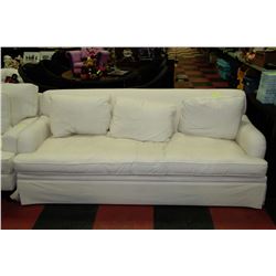 WHITE FABRIC COUCH 87"