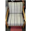 Image 1 : WOODEN FABRIC STRIPED ACCENT CHAIR
