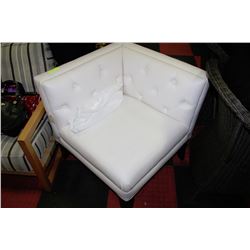 WHITE LEATHER CORNER CHAIR