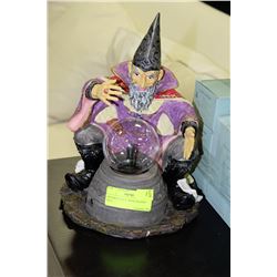 WIZARD STATUE WITH LIGHTED BALL