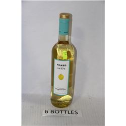 6 750ML BOTTLES OF NAKED GRAPE PINOT GRIGIO
