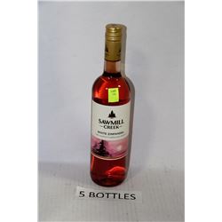 5 750ML BOTTLES OF SAWMILL CREEK STRAWBERRY &