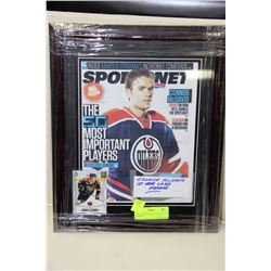 CONNOR MCDAVID 1ST YEAR CARD FRAMED