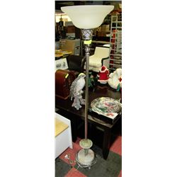 ART DECO CROME AND MARBLE BASE FLOOR LAMP