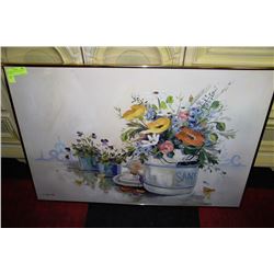 FRAMED FLOWER PICTURE BY D. SPANGLER