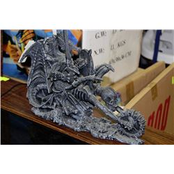 CHINESE DRAGON WARRIOR ON SKELETON MOTORBIKE