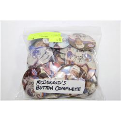 COMPLETE SET OF 1980'S MCDONALDS OILERS BUTTONS