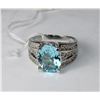 Image 1 : .925 SILVER RING - LAB CREATED BLUE TOPAZ