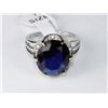 Image 1 : .925 SILVER RING - LAB CREATED SAPPHIRE