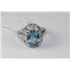 Image 1 : .925 SILVER RING - LAB CREATED CZ, BLUE TOPAZ
