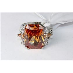.925 SILVER RING - LAB CREATED CITRINE