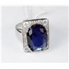 Image 1 : .925 SILVER RING - LAB CREATED CZ, SAPPHIRE