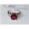 Image 1 : .925 SILVER RING - LAB CREATED RUBY