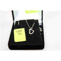 SILVER .925 FLOATING HEART ON 18" CHAIN