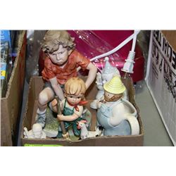 BOX OF ASSORTED FIGURINES & ORNAMENTS
