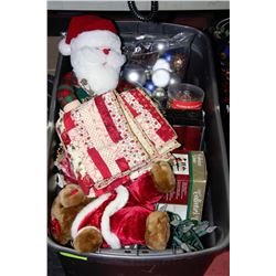 LARGE GREY BIN W/NEW CHRISTMAS