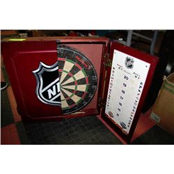 NHL WOODEN-CASED DARTBOARD WITH DARTS