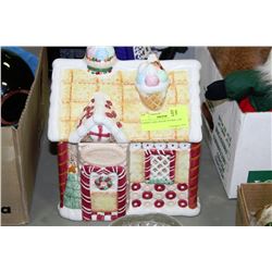 CANDY CANE HOUSE COOKIE JAR
