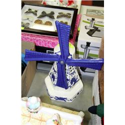 LARGE BLUE & WHITE WINDMILL