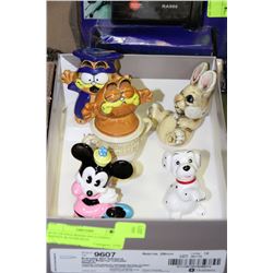 BOX OF FIGURINES INCLUDING DISNEY & GARFIELD