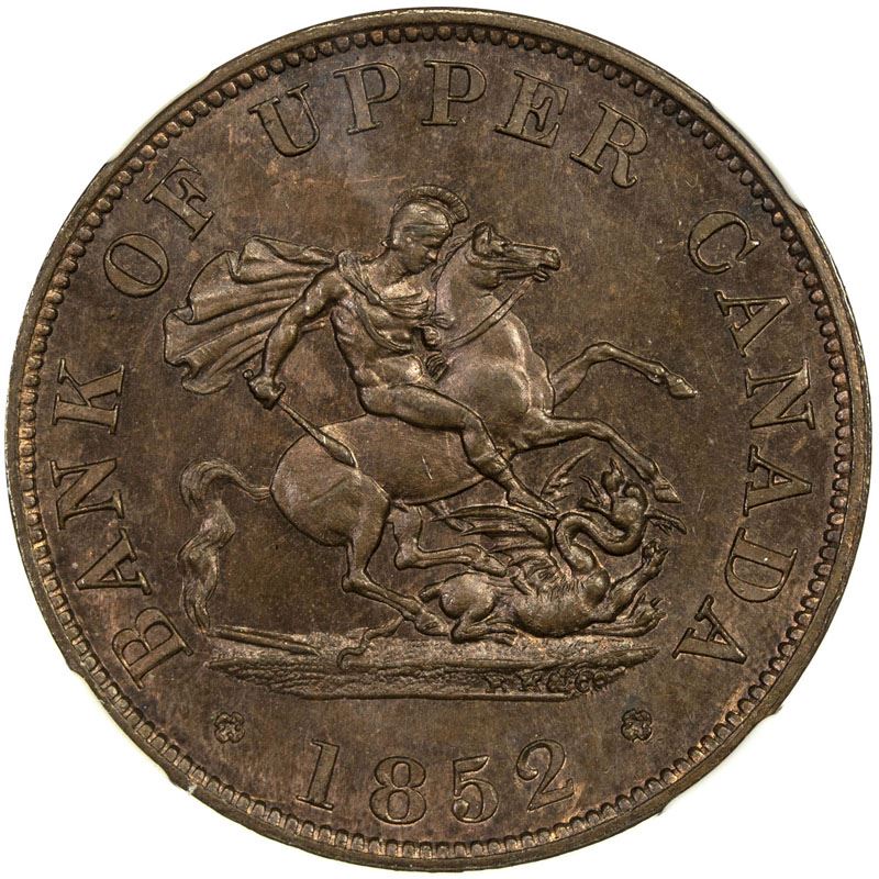 Standard Coins And Token Coins CANADA: AE 1/2 penny token, 1852