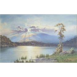 Edward H Thompson watercolour, "Day Break" over Bassenthwaite Lake, Signed, 10 x 16 ins....