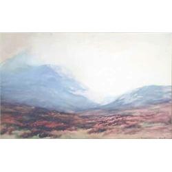 Baragwanath King (Exh. 1903-14) watercolour, Moorland scene, Signed, 11 x 18 ins....
