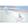 Image 1 : After William Russell Flint oil on board, 1930's beach scene, Bears initials, 13.5 x 21.5 ins....