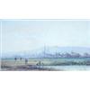 Image 1 : E Marchetti watercolour, Cairo viewed from the Nile, Signed, 5 x 8.5 ins....
