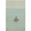 Image 1 : L Montagu watercolour, Fishing boat at sea, Signed, 9.5 x 6 ins....