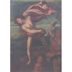 English School oil on canvas, Detail of Perseus slaying the sea monster, 30 x 22 ins....