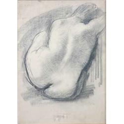 Frank Dobson charcoal, Nude study, Signed and dated '50, 15 x 11 ins....