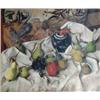 Image 1 : Scottish School unframed oil on canvas, Still life of fruit on a table top, 20 x 24 ins....
