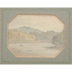 Henry Bryan Ziegler watercolour, View from Caernarvon Castle, 3 x 4 ins....