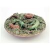 Image 1 : An early 20th century Portuguese Palissy style tin glaze earthenware plate, applied with lizards...