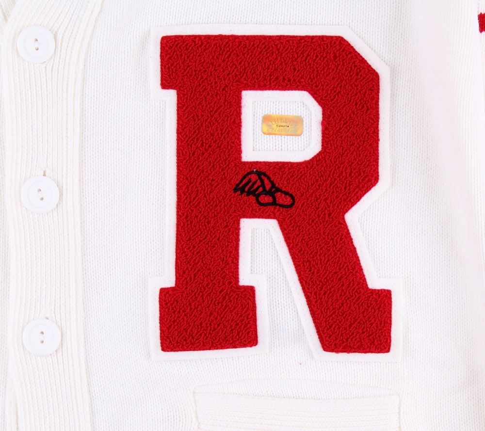 John Travolta Signed Grease Rydell Letterman Sweater Screen Prop