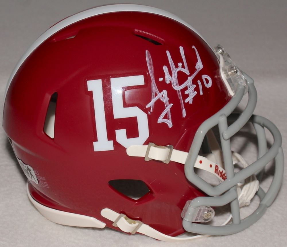 AJ McCarron Signed Alabama MiniHelmet (Radtke COA)