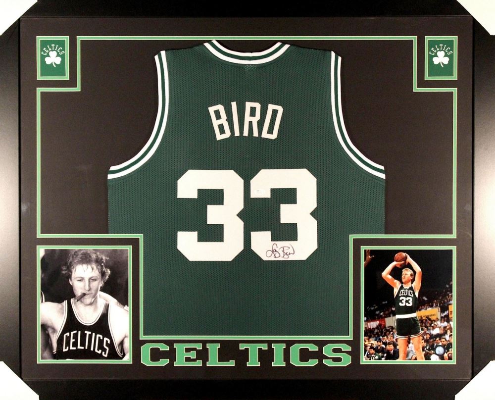 larry bird framed jersey