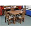 Image 1 : Oak Draw Leaf Table w/ four chairs